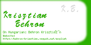 krisztian behron business card